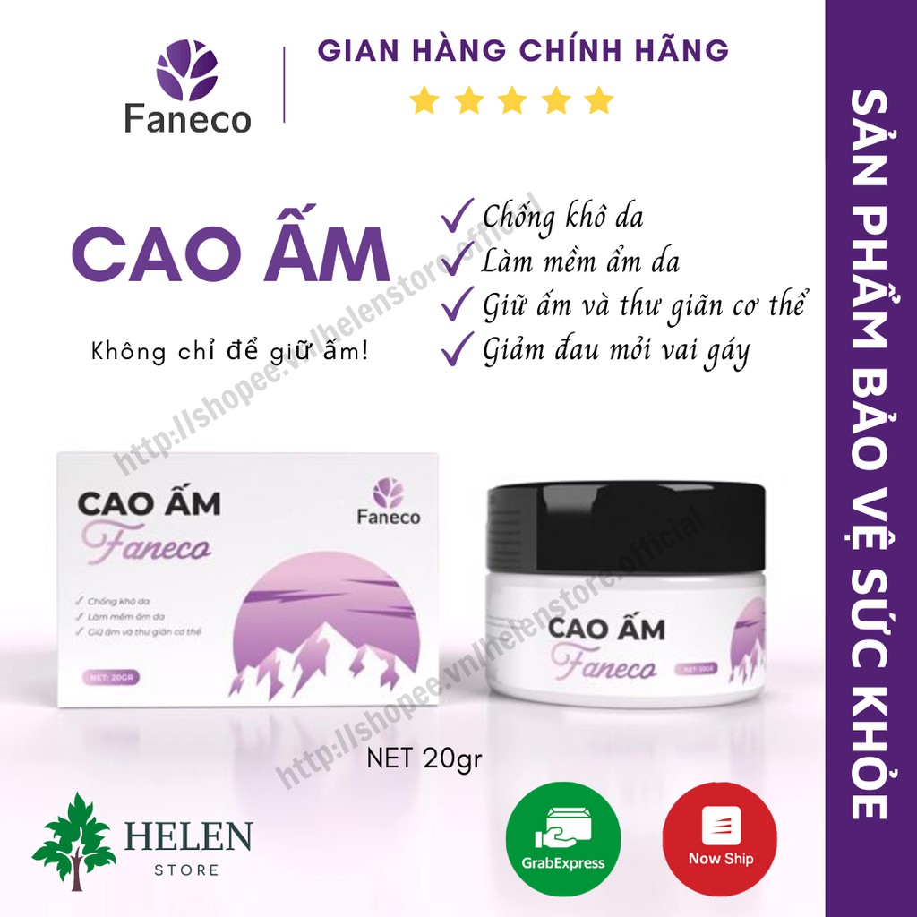 CAO ẤM FANECO - Giữ ấm, bôi muỗi đốt, thư giãn cơ thể