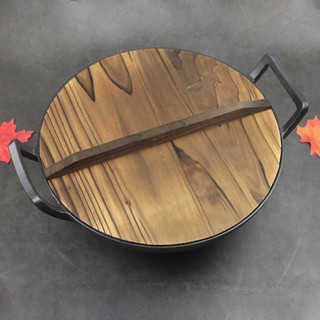 ﹍Chảo gang dày không tráng men, khói dầu, chống dính gia dụng, bếp từ, gas cổ lỗ hầm <