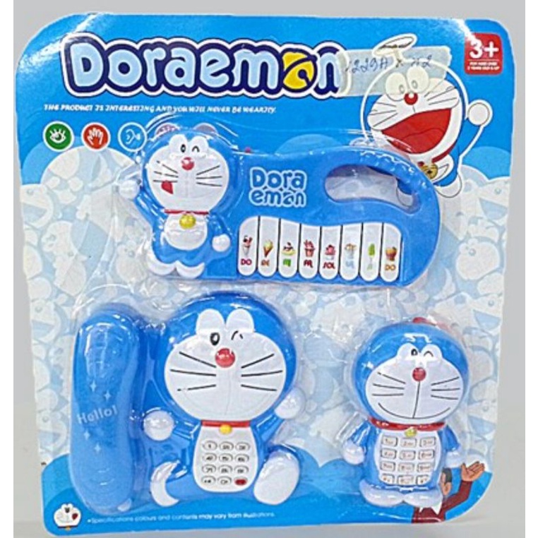 Bộ Đàn 3 Món Ghita Đàn, Organ, Điện Thoại ( ĐÔRÊMON/ HELLO KITTY )