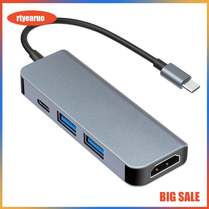 Trạm Docking 4 Trong 1 Cổng Type-C Sang Usb + Hdmi + Type Type