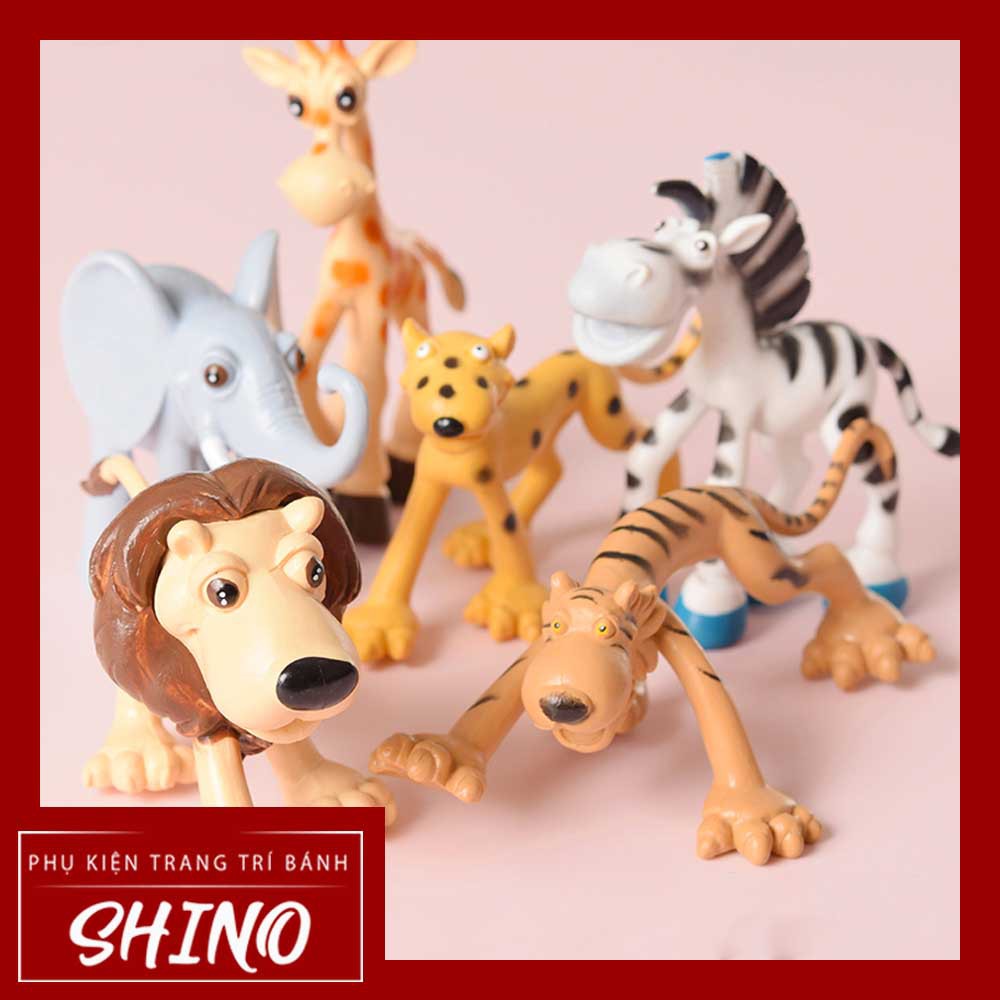 Set đồ chơi động vật hoang dã trang trí bánh