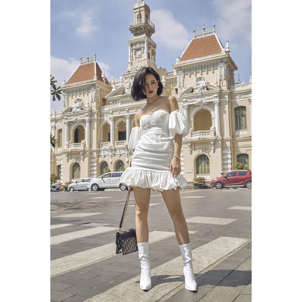 [Mã WABRWA8 giảm 15% đơn 99k] HEYBEE ĐẦM CÚP TRỄ VAI - DREAM POP DRESS HT622