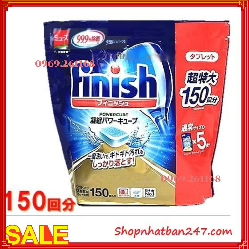 VIÊN RỬA CHÉN BÁT FINISH 150V NHẬT DÙNG CHO MÁY RỬA BÁT - 100% Authentic
