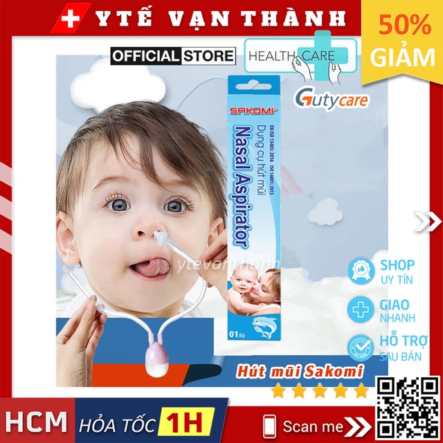 ✅ Dụng Cụ Hút Mũi Cho Bé (Ống Hút Mũi Dây 2 đầu): Nasal Aspirator SAKOMI (an toàn với trẻ sơ sinh) -VT0249