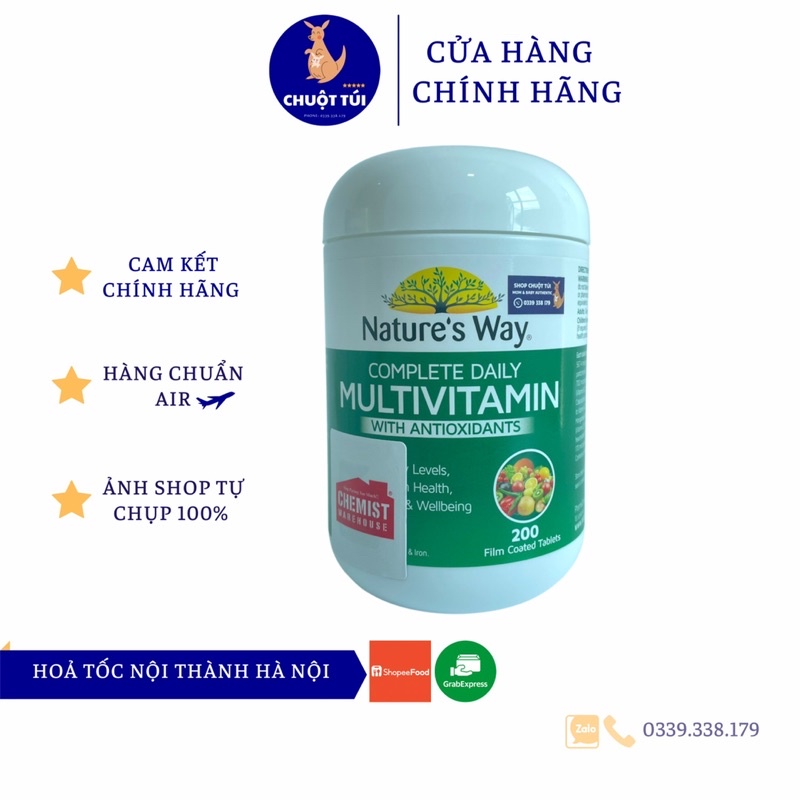 Vitamin tổng hợp Úc Nature's Way Complete Daily Multivitamin - 200 viên