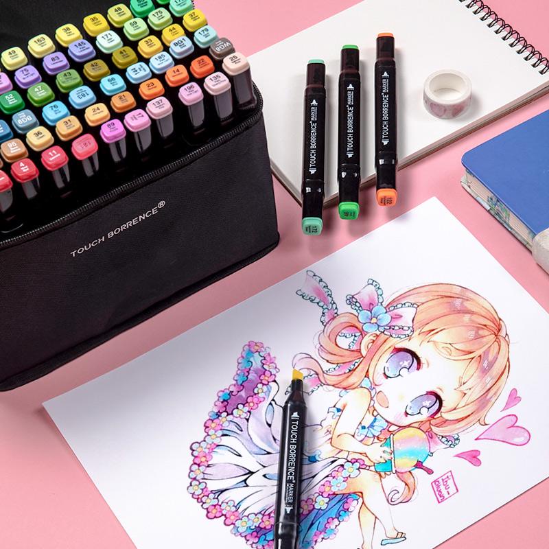 Bút màu Marker Touch Cool họa cụ tô màu dạ vẽ tranh anime túi vải