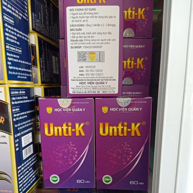 Viên Uống UNTI K Chống Oxy Hóa Tăng Đề Kháng Sản Phẩm Của Học Viện Quân Y