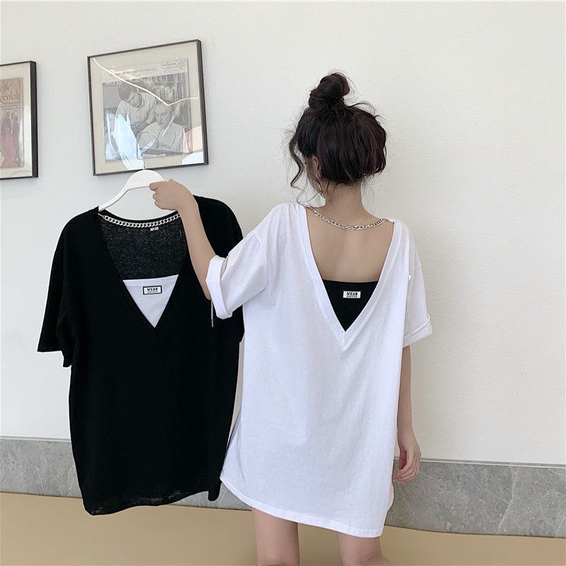 COZOK Áo Thun Tay Ngắn Hở Lưng Thời Trang Quyến Rũ Cho Nữ