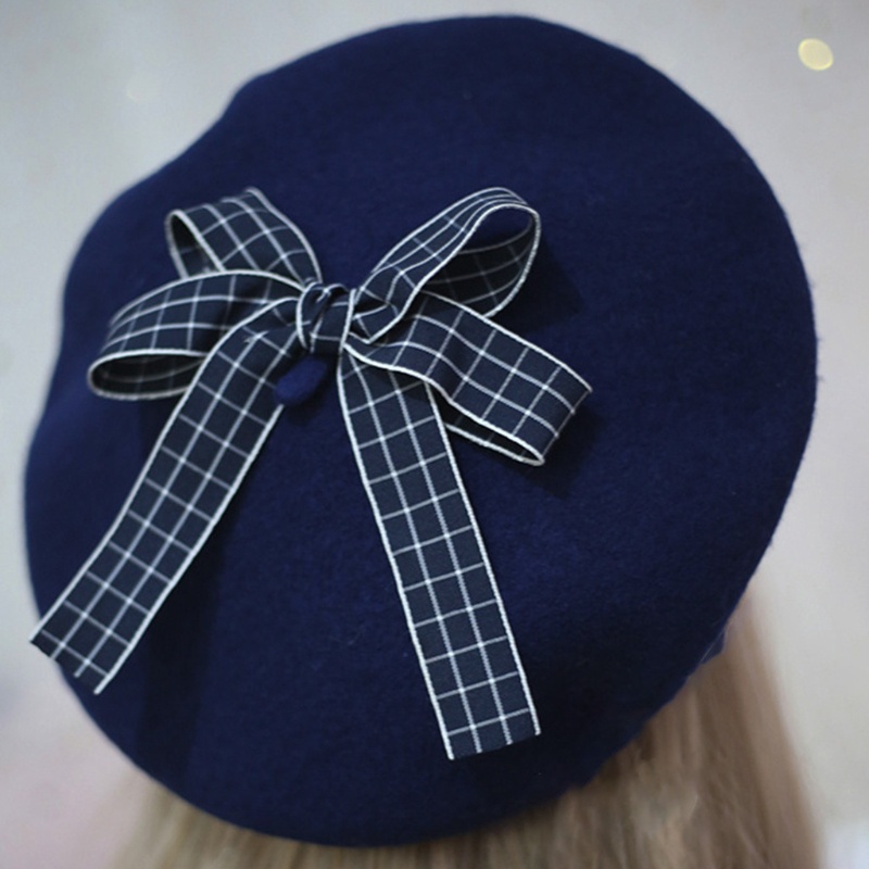 Mũ Nồi Đính Nơ Họa Tiết Hoa Cúc Phong Cách Lolita Nhật Bản Dễ Thương Cho Nữ