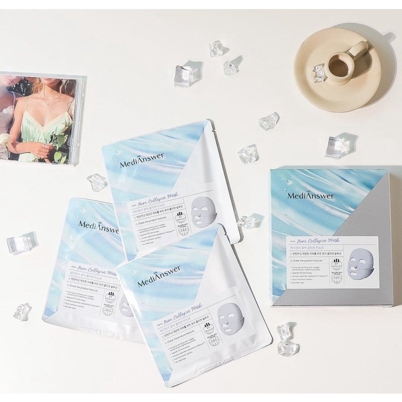 Mặt nạ cung cấp Collagen và giúp thu nhỏ lỗ chân lông Medianswer Pore Collagen Mask hộp 5 miếng