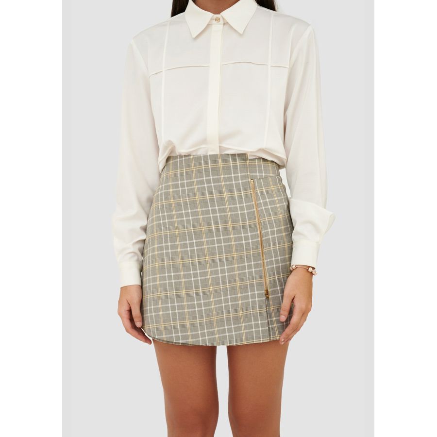 Váy skort caro nhấn dây kéo - MARC FASHION