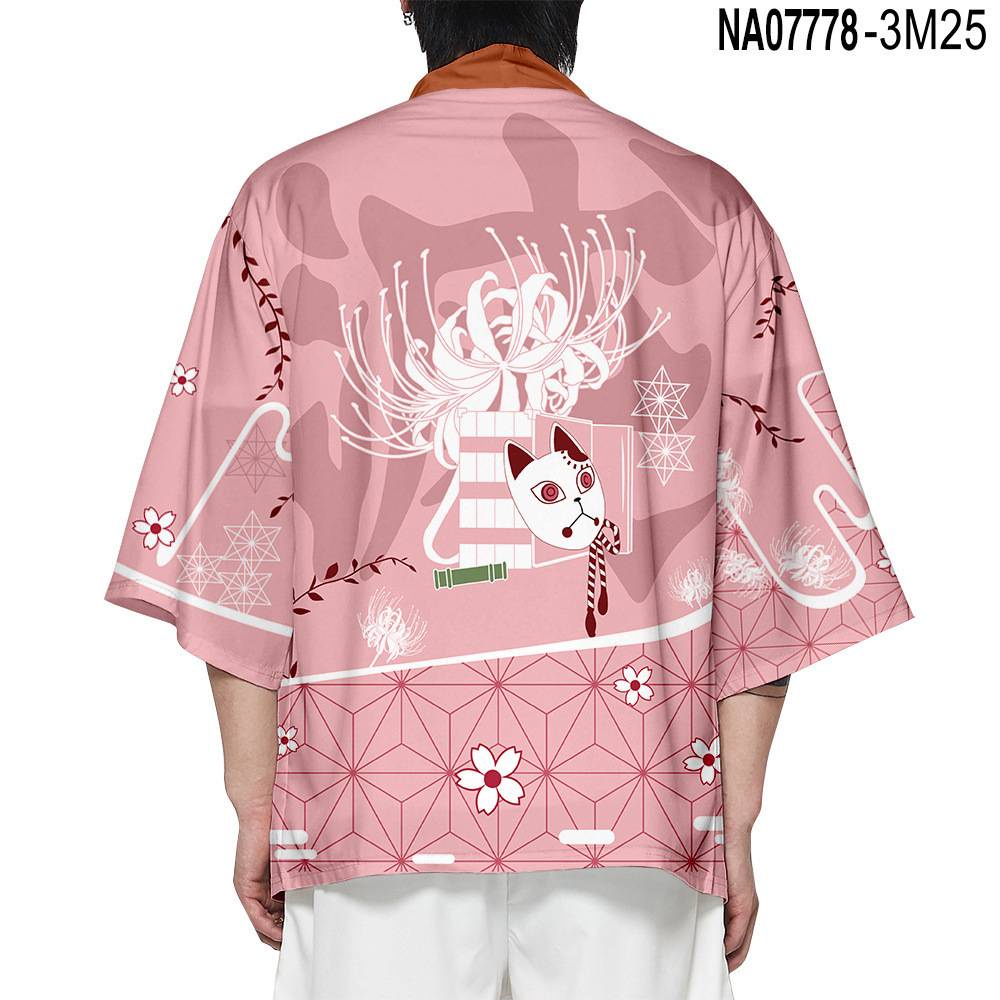 Áo Khoác Kimono Tay Dài Hóa Trang Nhân Vật Haori Anime Demon Slayer Tanjiro Zenitsu Plus Size
