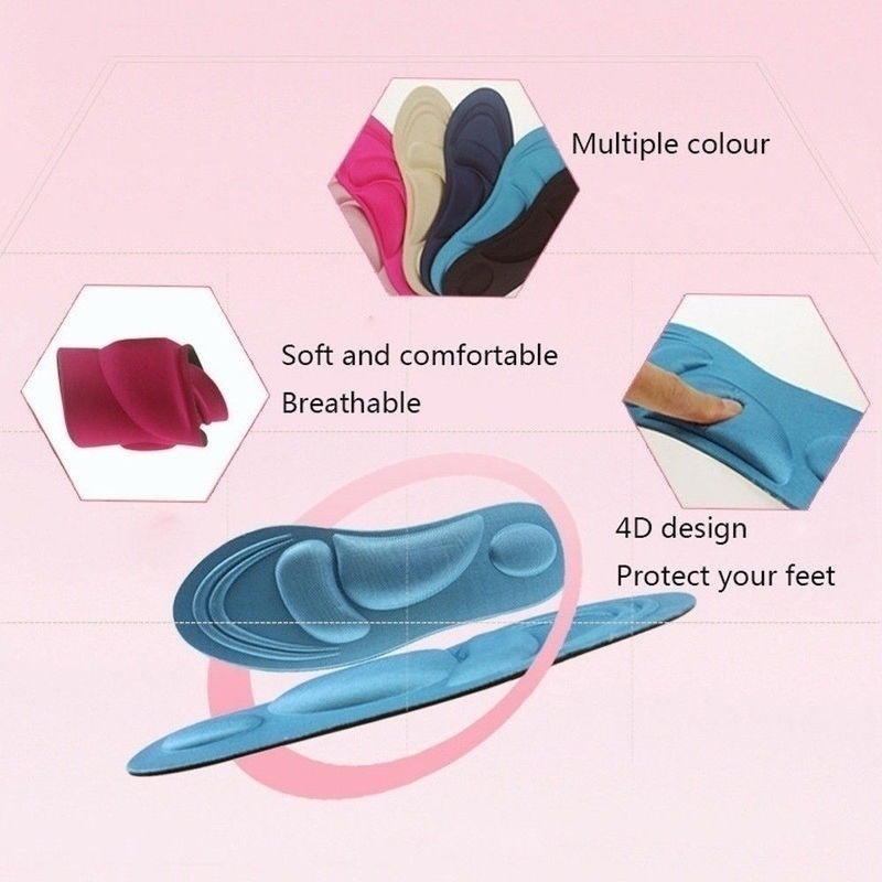 Miếng Lót Giày 4D Bằng Cao Su Non Hỗ Trợ Massage Chân Hỗ Trợ Giảm Đau Bàn Chân