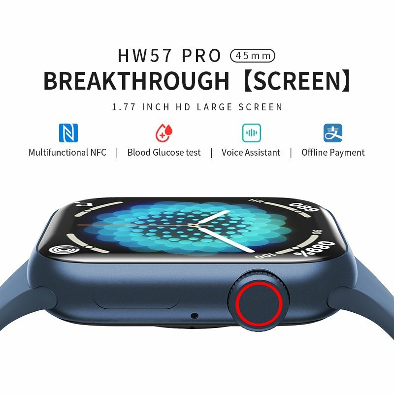 Đồng hồ thông minh HW57 Pro - Kết nối NFC, Bluetooth, màn hình cảm ứng vuông 1.77 inch - Có ngôn ngữ tiếng Việt