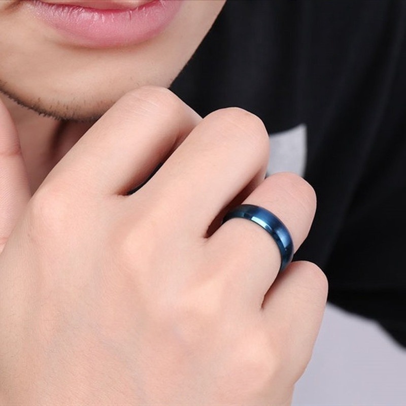 Nhẫn thép không gỉ 4mm thời trang mới của rand, nhẫn thép titan nam nữ phong cách đơn giản.