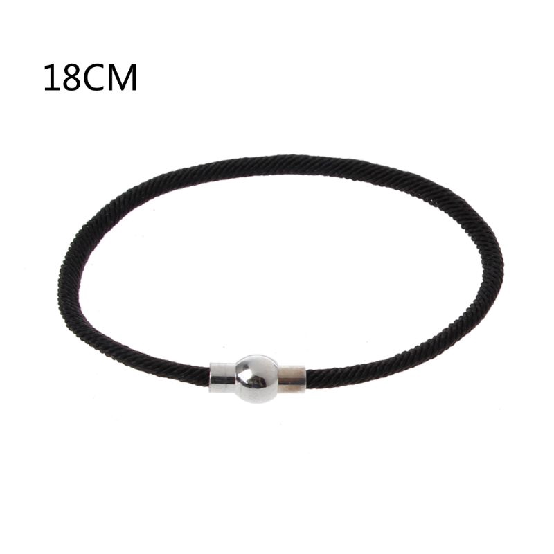 Vòng tay bện màu đỏ/đen có khóa nam châm thời trang