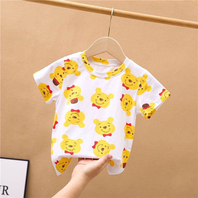 Áo Thun Cotton Ngắn Tay In Hoạt Hình Thời Trang Mùa Hè Hàn Quốc Dành Cho Trẻ 2022