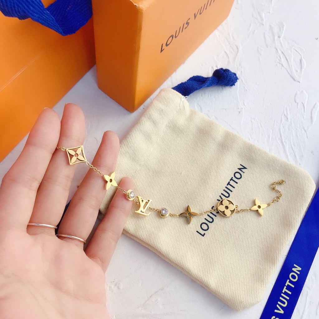 Vòng Tay Lv Bằng Thép Titan In Logo Louis Vuitton Thời Trang Cho Nữ
