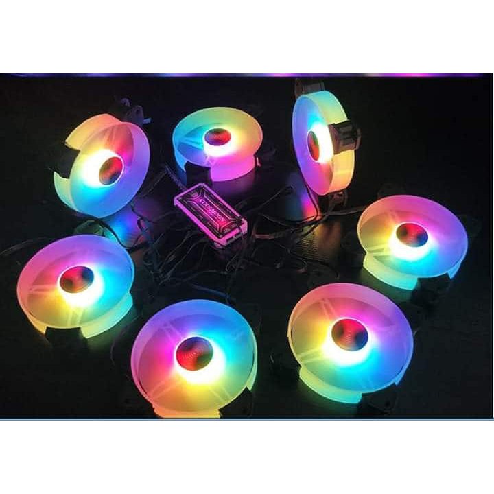 Fan Led RGB Coolmoon + Bộ Hub Coolmoon &amp; Remote - LED RGB 16 Triệu Màu, 366 Hiệu Ứng