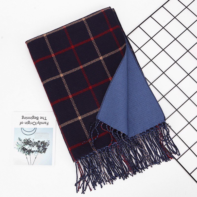 Khăn quàng cổ nữ mùa đông len cashmere choàng cổ đẹp giữ ấm họa tiết caro
