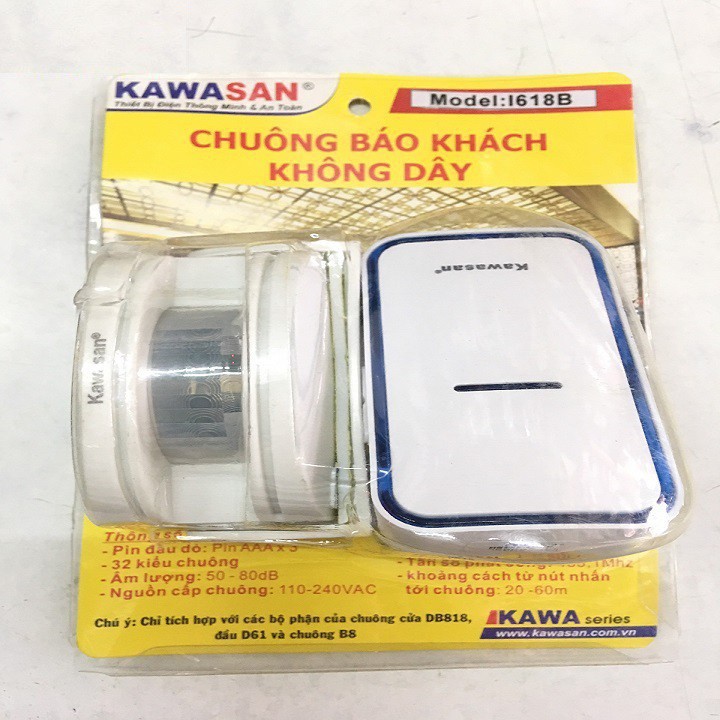 CẢM ỨNG BÁO KHÁCH KHÔNG DÂY KAWASAN ;I618