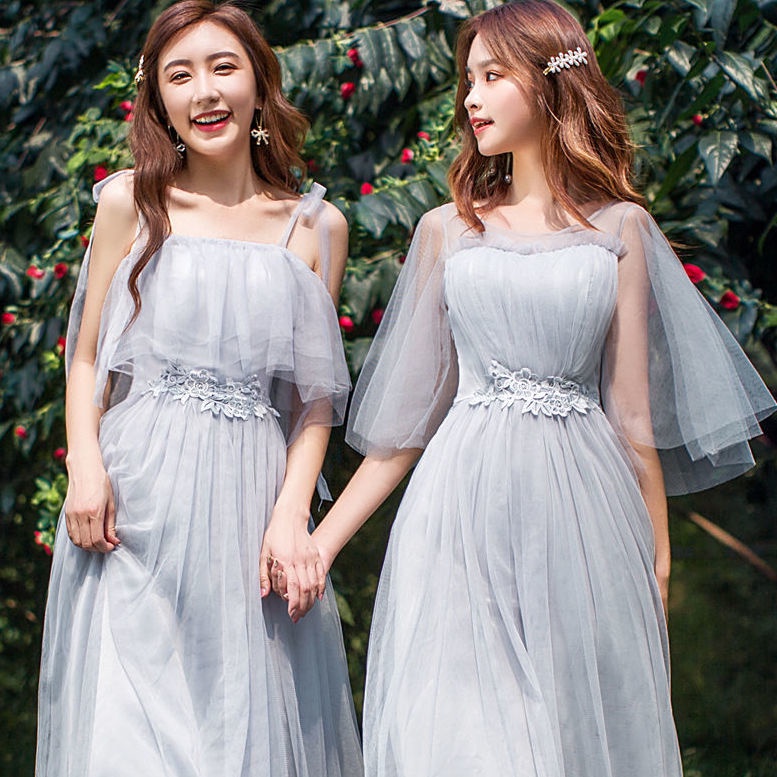 Đầm Phù Dâu Dáng Dài Phong Cách Hàn Quốc Mới 2022