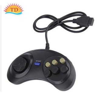 Tay cầm chơi game điện tử 6 nút cổng kết nối 9 lỗ cho máy SEGA 16 bit