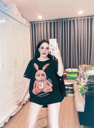  Áo phông thỏ nâu fom rộng xinh xắn