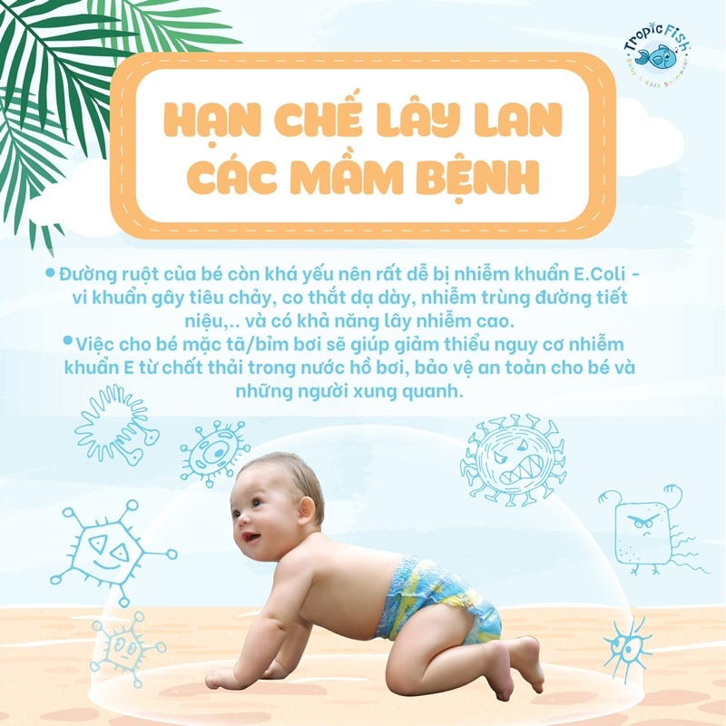 Tã bỉm bơi cao cấp tropicfish an toàn cho bé từ 6-17kg