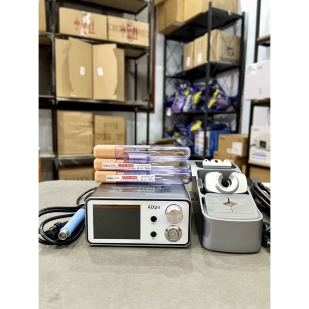 Máy hàn T3B-C210 AiXun kèm 3 mũi hàn cong/ thẳng/ dao JC (xài mũi JBC)