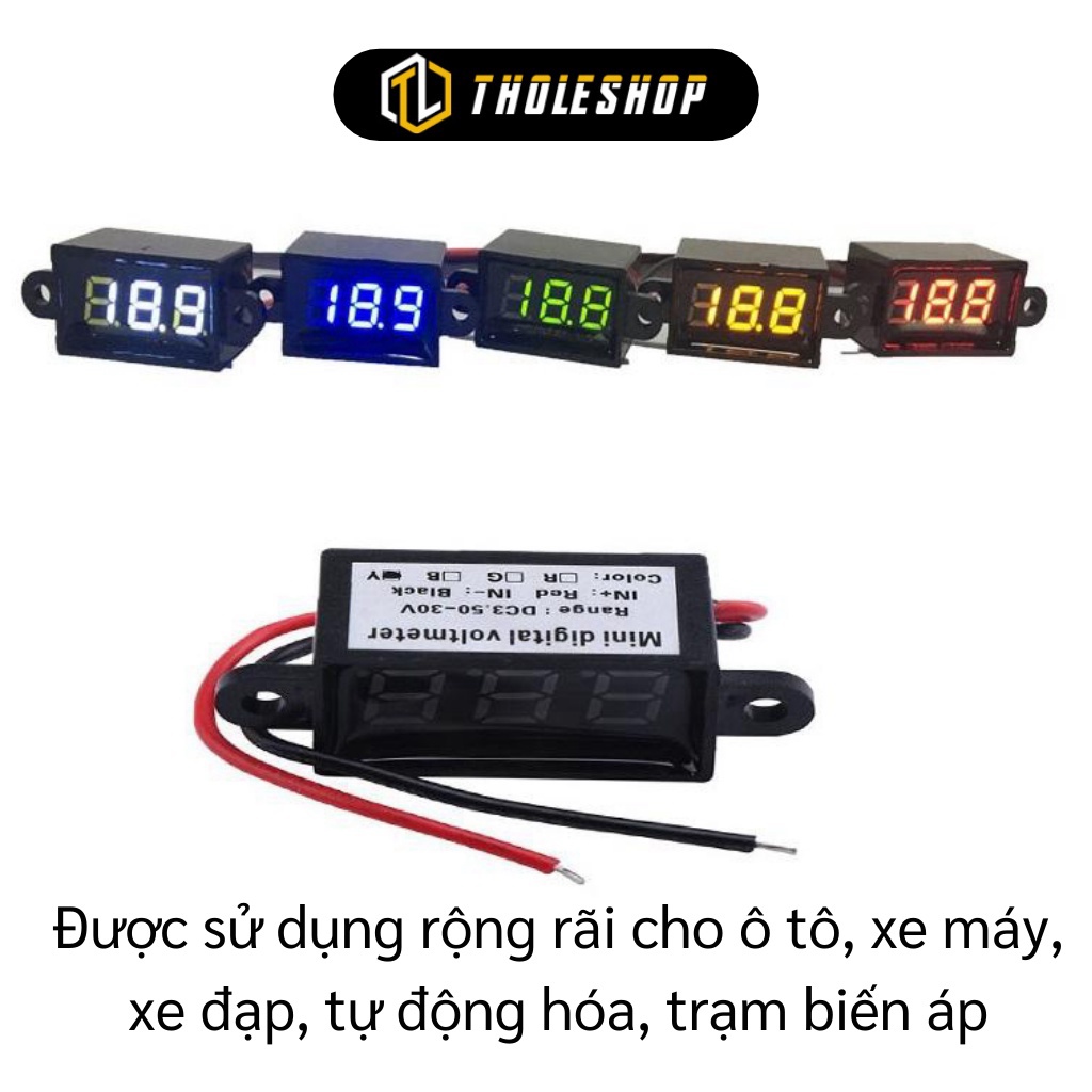 [SGD] Vôn Kế - Máy Đo Vôn Kế DC 3.5-30V Màn Hình Led Kỹ Thuật Số, Chống Thấm Nước 6361