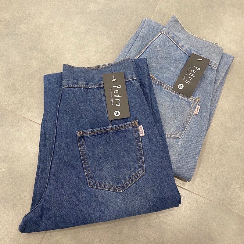 Quần Jeans FINA CULOTES ống suông rộng thiết kế form baggy điểm nhấn gài 2 nút cạp cao