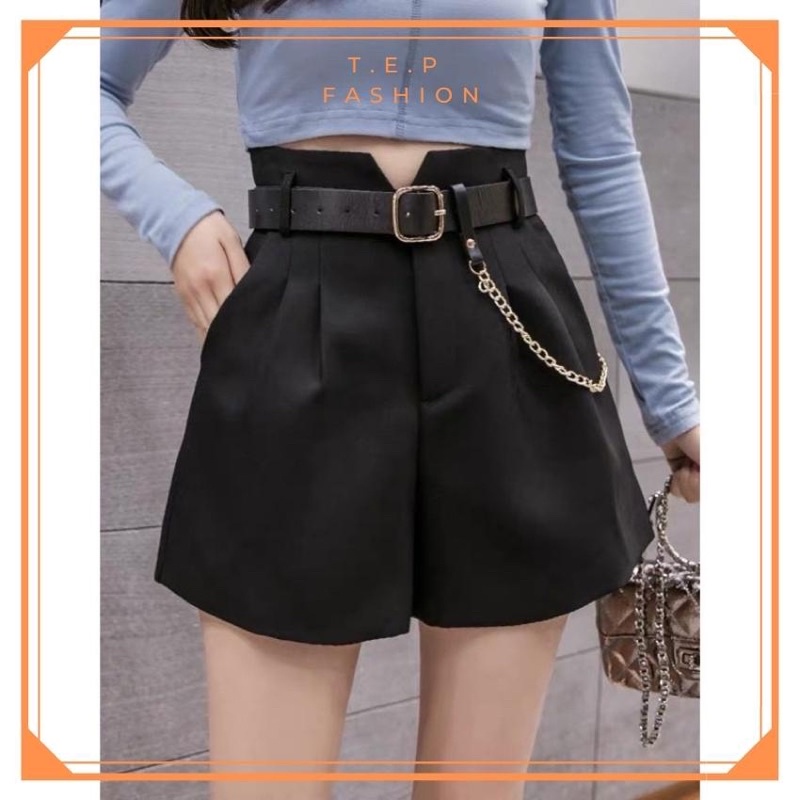 Quần Short Nữ Cạp Cao Chữ V Tôn Dáng Không Kèm Đai Tep Fashion - QSH003