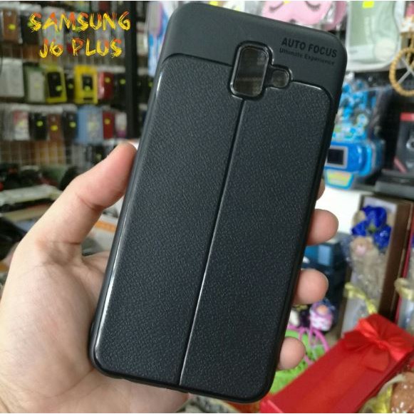 Ốp lưng dẻo giả da Auto Focus Samsung J6 Plus