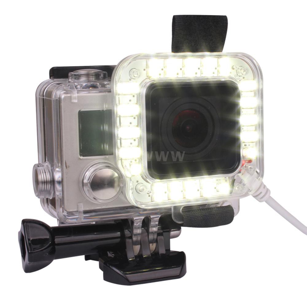 Andoer USB 20 LED Lens Ring Shooting Nightshot Flash Fill Light Lamp for New GoPro Hero 4/ 3+/ 3 Standard Waterproof Housing Case