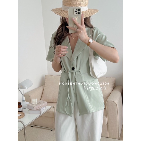 [NEW]ÁO BLAZER CỘC TAY DÂY RÚT EO 6096/ÁO BLAZER CỘC TAY DÂY RÚT EO STYEL ULZZANG