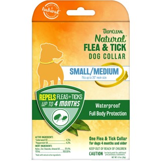 Vòng cổ chống ve, rận cho chó trung bình có vòng cổ dưới 56cm - tropiclean natural flea and tick collar for small dogs