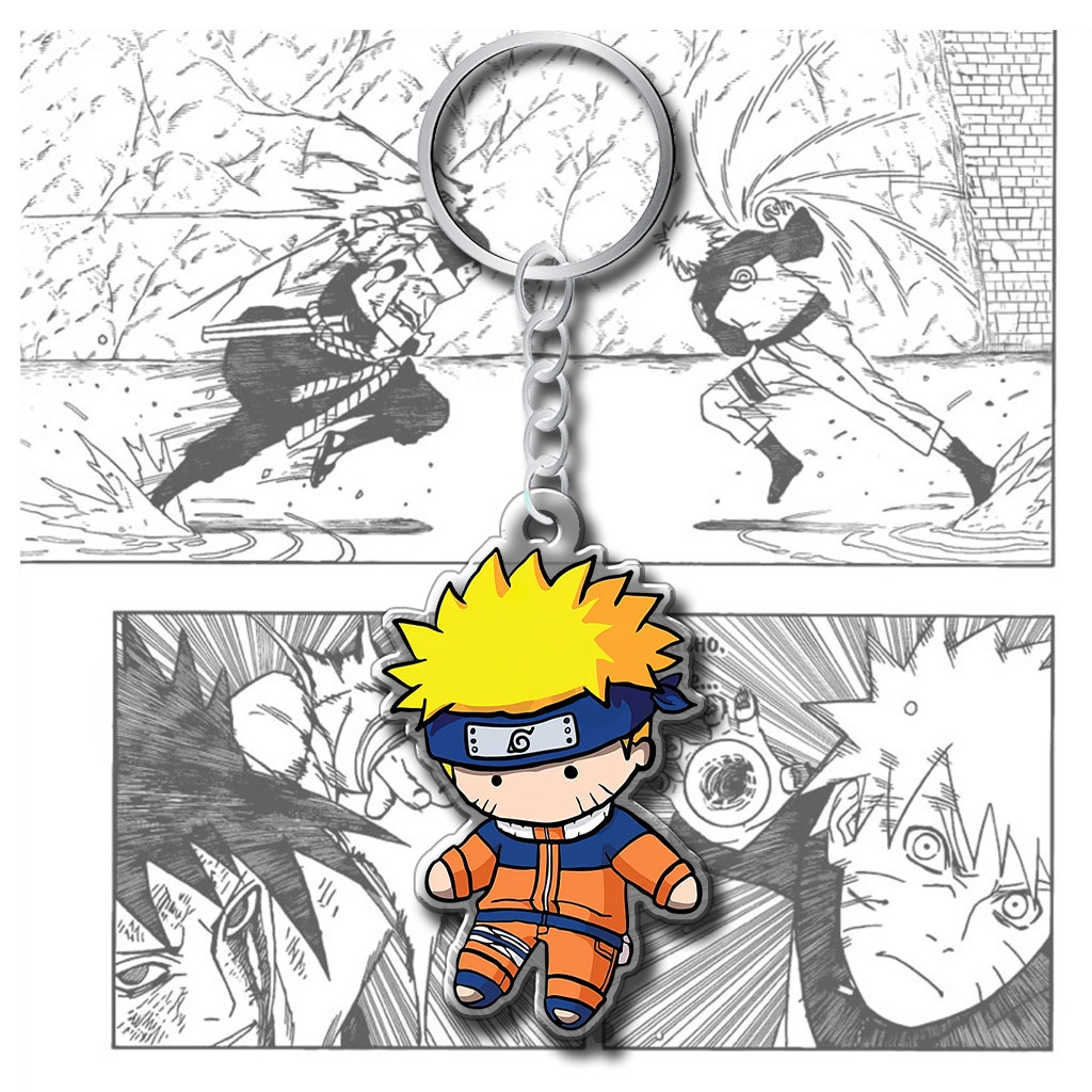 Móc khóa anime Naruto chibi các nhân vật Sasuke Itachi Akatsuki phụ kiện trang trí túi xách, balo