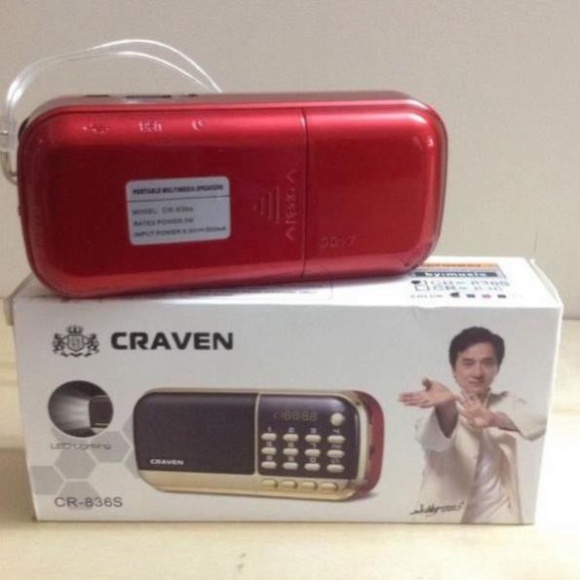 Loa đài Craven CR 836s, máy nghe nhạc đọc kinh phật dùng thẻ nhớ, USB,FM pin siêu trâu