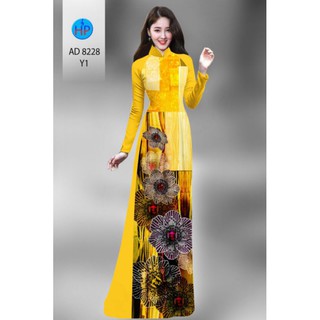 Vải may áo dài lập thể hoa AD8228 in 3D cực duyên