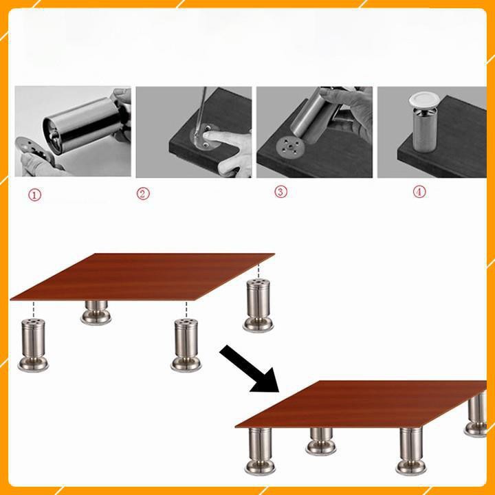 Chân Bàn Trụ Inox - Chuyên Dùng Làm Chân Hoặc Để Đỡ Chân Bàn, Chân Tủ