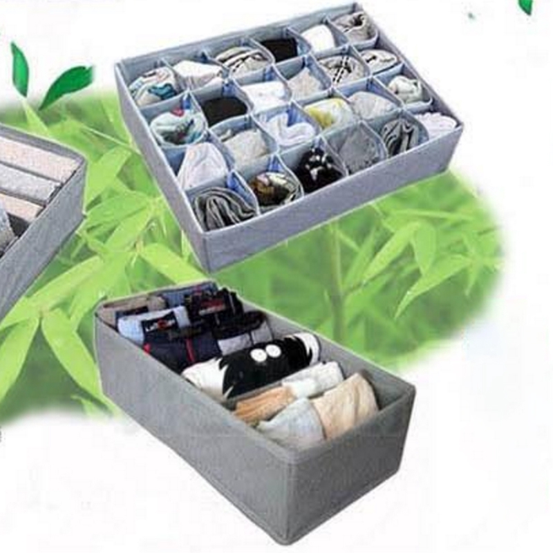 Bộ 3 hộp lưu trữ đồ lót bằng chất liệu than tre