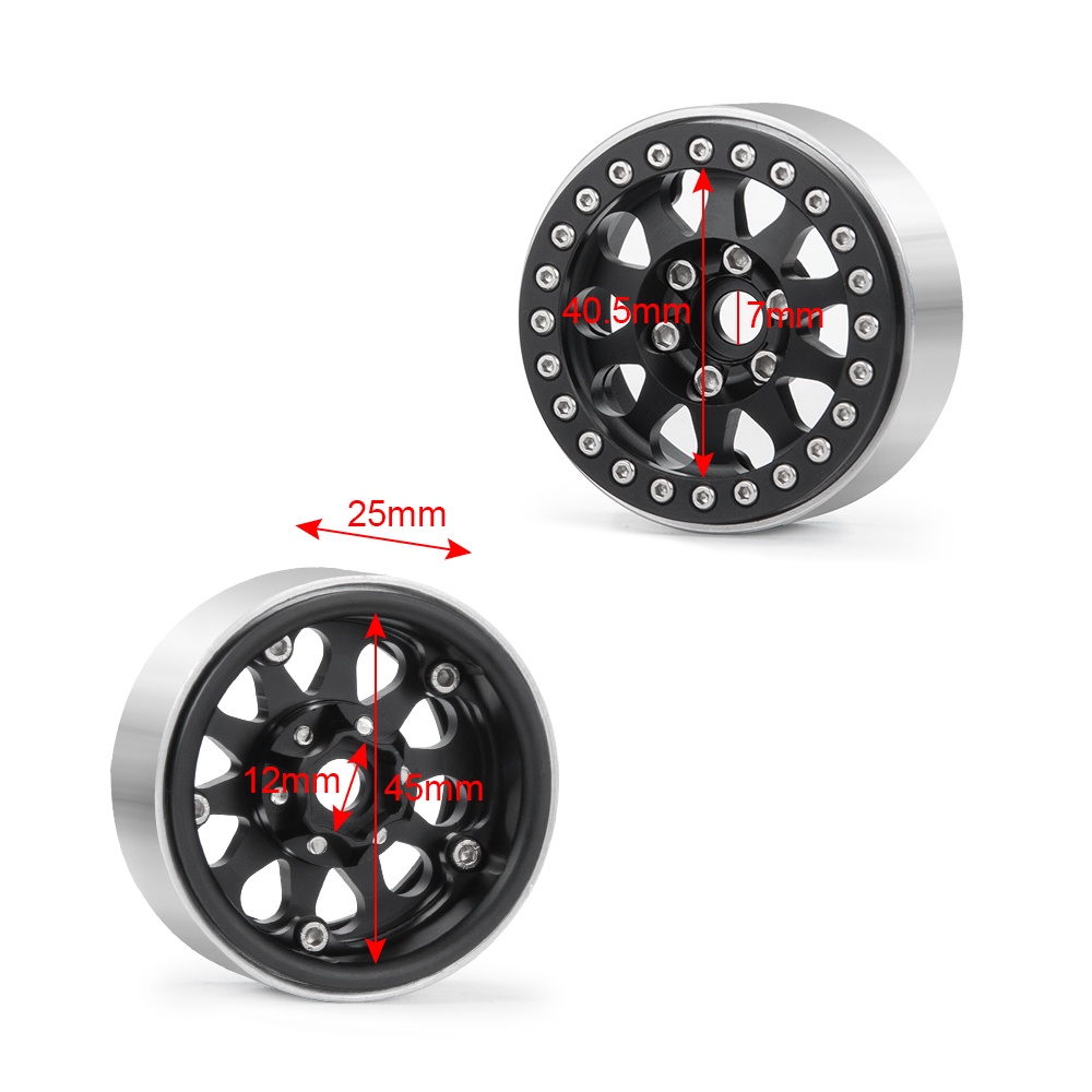 Mâm Bánh Xe 1.9inch Bằng Hợp Kim Nhôm Cho Xe Điều Khiển Từ Xa Axial SCX10 90046 Tỉ Lệ 1/10