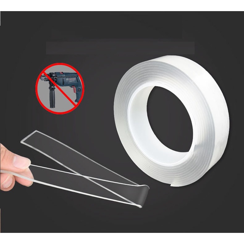 Băng keo dán dính trắng và 2 mặt đa năng trong suốt 3m Dày 1mm