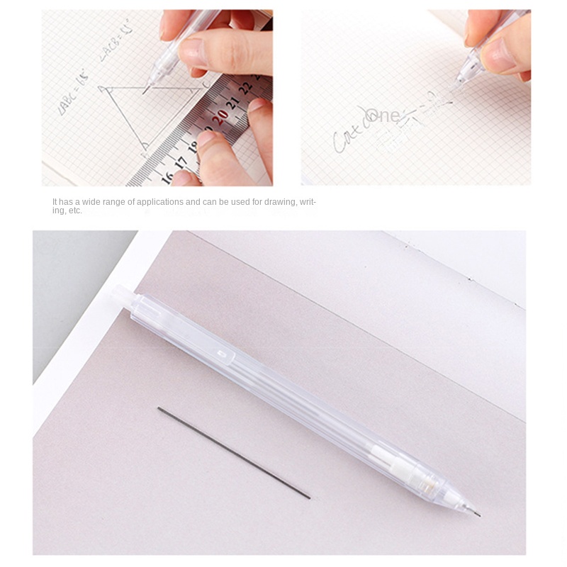 1 Bút Chì Bấm 0.5 / 0.7mm Trong Suốt Phong Cách Hàn Quốc