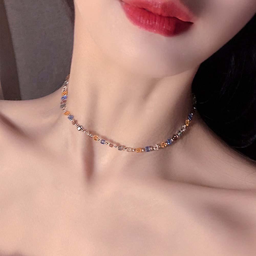 Dây Chuyền Đính Hạt Phong Cách Hàn Quốc Xinh Xắn Cho Nữ|Vòng Cổ Choker Thời Trang Cá Tính