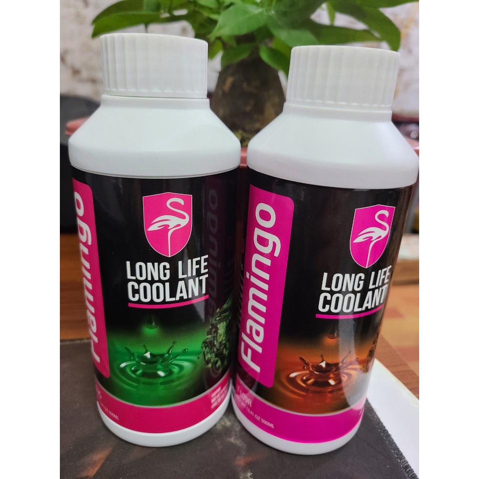 Nước làm mát động cơ ô tô Flamingo Long Life CooLant F109G ( Chai Màu Xanh 500ml )