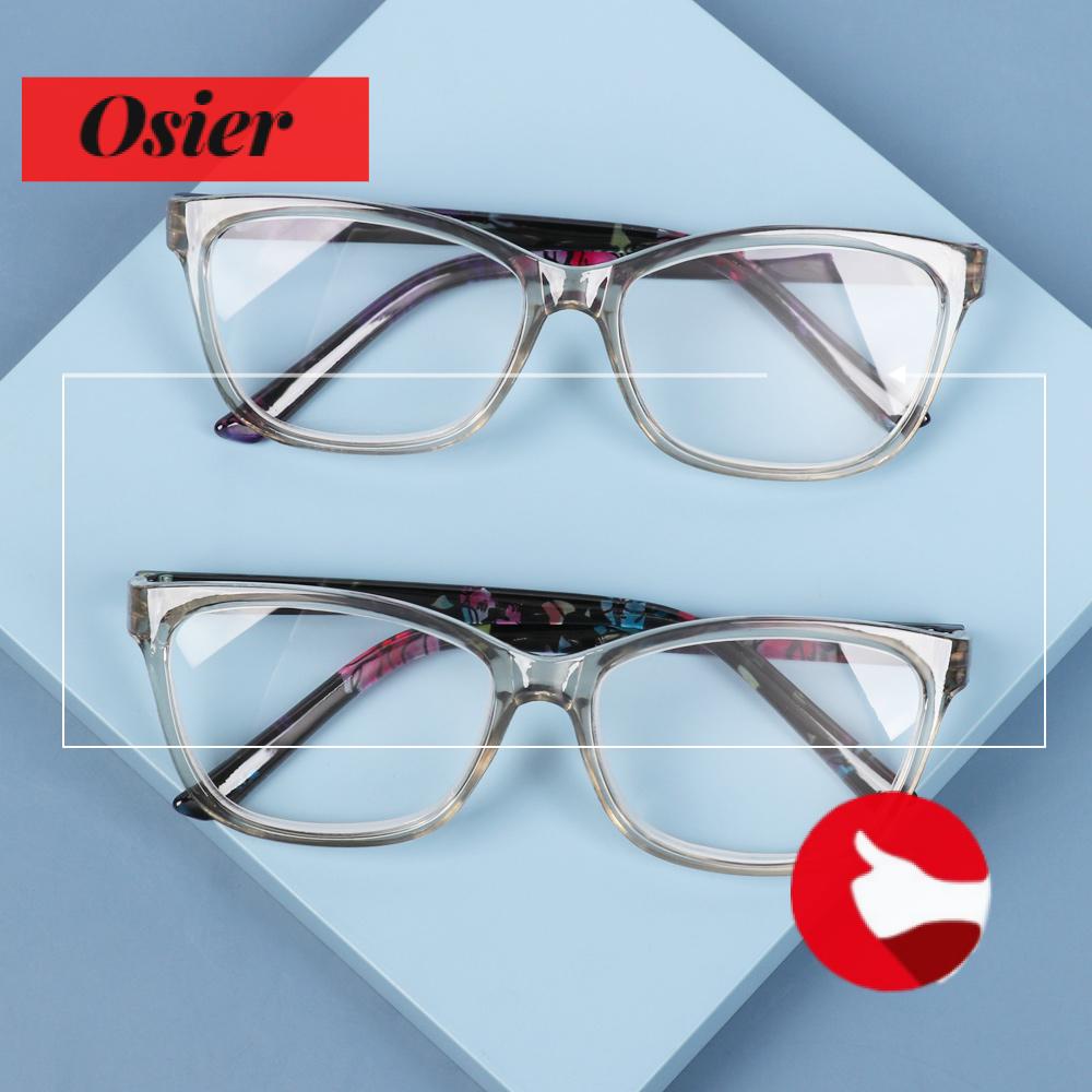 👒OSIER🍂 Portable Floral Reading Glasses Radiation Protection Spectacle Frames Presbyopia Eyeglasses With Diopters +1.0~+4.0 Ultralight PC Frame HD Resin Lens...