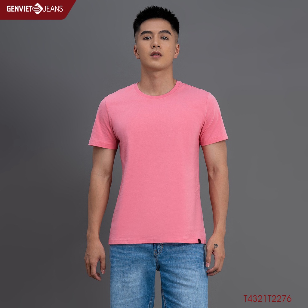 Áo Thun Nam Cộc Tay Đơn Giản Basic Trơn Genviet Chất Cotton Cao Cấp Thấm Hút Thoải Mái T4321T2276