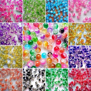 Set 50g đá tuyết thuỷ tinh 8mm, 10mm làm vòng tay, đồ trang sức handmade, trang trí thủ công